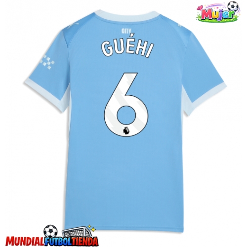 Camiseta Manchester City Marc Guehi #6 Primera Equipación Replica 2026-27 para mujer mangas cortas